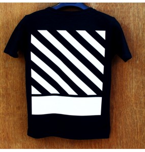 BLACK BACK STRIPE T-SHIRT